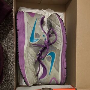 Nike Gray and Purple Athletic Sneakers